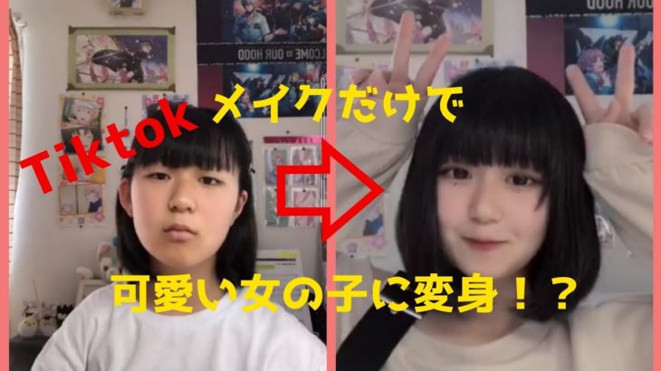 【Tiktok】メイクだけでこんなに可愛い女の子に変身！？
